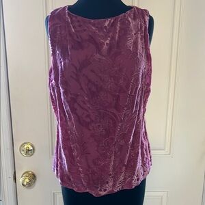 Elegant Velvet Sleeveless Top - Purple